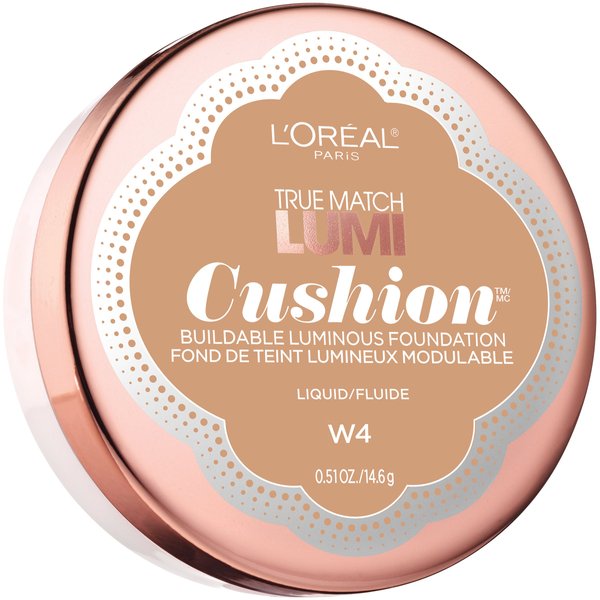 L'Oréal Paris True Match Lumi Cushion Foundation, W4 Natural Beige, 0.51 oz.