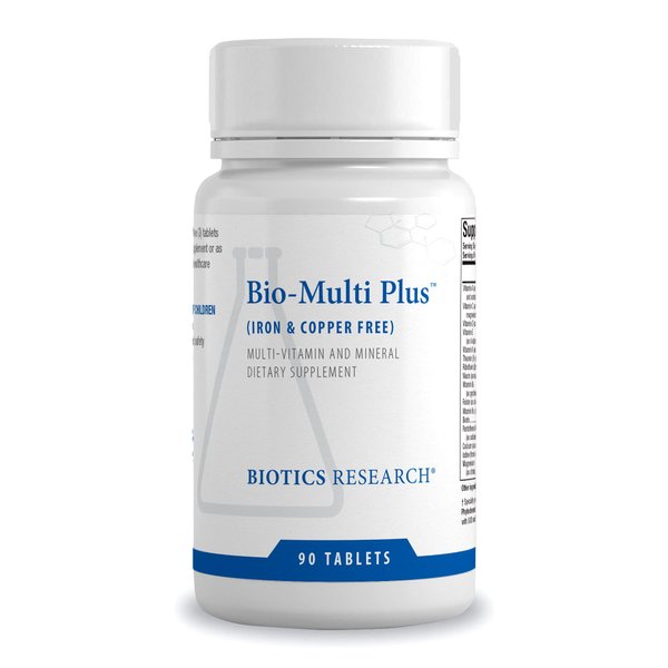 Biotics Research Bio-Multi Plus Iron & Copper Free Multivitamin, Chelated Minerals, Emulsified Fat Soluble Vitamins, Iron Free, Copper Free, High antioxidants, SOD, Catalase, 90 Tabs
