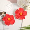 2pcs Flower Hair Clip, Red Hawaiian Flower Hair Clip Beach Party Hair Clip Bohemian Flower Hair Accessories for Women Girls Dancer Bride Wedding Beach Party