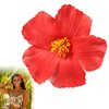 2pcs Flower Hair Clip, Red Hawaiian Flower Hair Clip Beach Party Hair Clip Bohemian Flower Hair Accessories for Women Girls Dancer Bride Wedding Beach Party