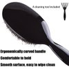 Boar Bristle Hair Brush Detangling Paddle Brush for Curly Fine Straight Natural Hair, Anti-frizz Detangler Brush Styling Hairbrush for Women Men