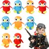 Zomiboo 9 Pieces Stuffed Parrot on Shoulder Parrot Plush Animal Pirate Costume Accessory 3.5 Inch Blue Orange Scarlet Bird Toys Soft Stuffed Bird for Pirate Party Decoration Supplies