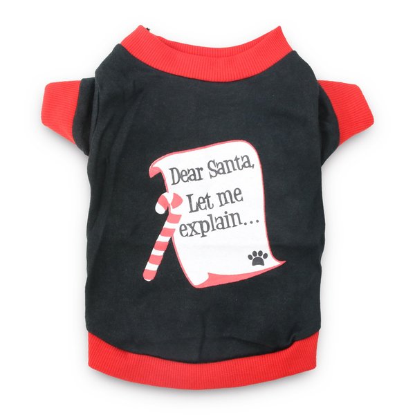 DroolingDog Dog Christmas Shirt Dear Santa Let Me Explain Funny Dog Clothes for Small Dogs, Medium