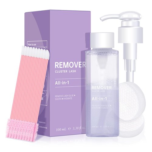 Lash Remover for Cluster Lashes Lash Cluster Remover 100ML Cluster Lash Remover Cluster Lash Glue Remover DIY at Home Lash Adhesive Remover Lash Bond Remover(Remover-100ml)