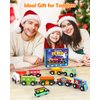 Vanmor Wooden Magnetic Train Set for Toddlers - 10 Piece Educational Toy Cars with Magnets Includes Storage Bag, Skill-Building Wood Trains Toys for Boys and Girls, Halloween for Kid