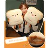 Goylmc Toast Bread Plush Pillow, Bread Stuffed Pillow,Food Plush Pillow with Hand Pocket Great Gift Choice for Kids Adults (15.7 * 13.7 in,Angry)