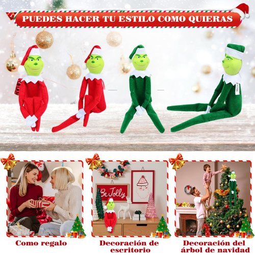 winblot Christmas Elf Plush Doll, Monster Plush Toy Decorations, Fun Toys Gifts and Christmas Decorations, for Xmas Christmas Ornaments Tabletop Home Office Decor, 12 inches (Red)