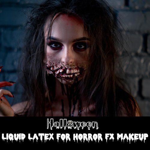 Liquid Latex SFX Makeup Kit,Halloween Fake Blood Scar Wound Makeup For Subtle Wrinkle Special Effects SFX with Scab Coagulated Blood Gel,Stipple Sponge,2 Sponges