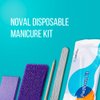 NOVAL Disposable Nail Salon Manicure Pedicure Set Kit Foot for Nail Beauty,4- Piece Including Nail File 80/100 Grit, Pumice, Buffer And Pusher,12 Kits