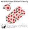 Jarverce Strawberry Swaddle Blanket, Unisex Baby Stuff, Soft Sleeping Bag Sack, Cute Strawberry Baby Items Stuff
