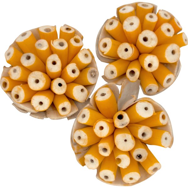 Mandarin Bird Toys by M&M 5302 Pk3 Small Sola Blooms Orange - Handmade Air Dried Sola Wood Bird Foot Toys