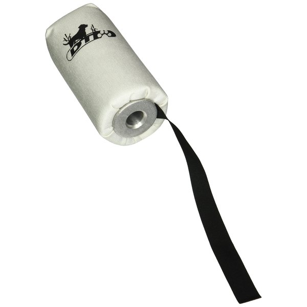 D.T. Systems Super-Pro Dog Training Launcher Dummy, Bright White with Black Streamer