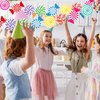 Windkream 5 Pack Candy Party Banner Decorations 29.5 ft Candy Paper Garlands Candy Paper Cutouts Lollipop Banner Sweet Candy Hanging Decor for Candyland Lollipop Christmas Birthday Party Supplies