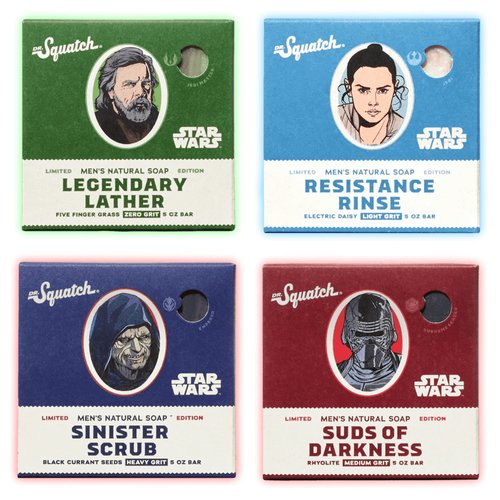 Dr. Squatch Limited Edition Soap Star Wars Soap Collection II - Men’s All Natural Bar Soap - 4 Bar Soap Bundle