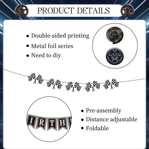 Race Car Birthday Party Decorations - InIsajace Race Car Party Decorations Race Car Happy Birthday Banner Hanging Swirls Party Decor Racing Car Theme Party Supplies Decor