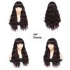 X-TRESS 22Inch Highlight red Wavy Wigs with Bangs Synthetic Natural Curly Bang Piano red Wigs Synthetic Wavy Heat Resistant Fiber Coloured Wigs with Bang for Black Women（F1B/BURG）