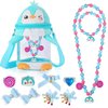 PinkSheep Penguin Gifts for kids Christmas Toy Jewelry for Little Girls: 11 Pack Cute Necklace Bracelet Ring Play Purse Dress up for Girls, 3-6 Year Old Girl Birthday Gifts