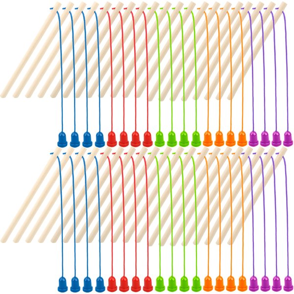 40 Pcs Magnetic Fishing Rod Wooden Magnetic Fishing Poles Mini Fishing Pole Toys for Preschool Girl Boy Pool Activity Accessory (Color Set 2)