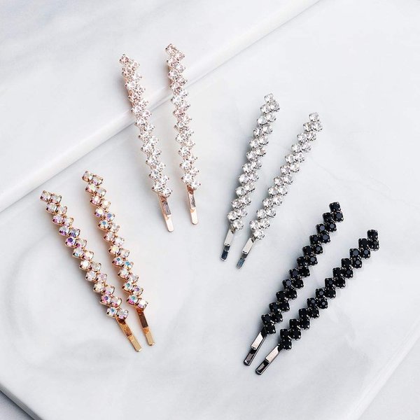 Colour Rhinestone Hairpins,WHITEBRIDGE 8pcs Four Kinds Of Color Crystal Rhinestone Hair Pins For Women Girls