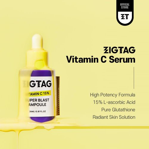 [ZIGTAG]Pure Vitamin C 15% Glutathione Serum for Face, Vitamin E & Ferulic Acid - Blemish Removal, Fine Line Support, Radiant & Youthful Skin, Experience the Glow, 24ml/0.81Oz