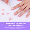 Makartt Nail Glue Remover for Press on Nails, 60ML Gentle Glue Remover for Solid Nail Glue Gel Non-Acetone Press on Nail Remover for Nail Tips, Nail Polish Remover with 5pcs Wooden Sticks