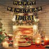 Epakh 3 Pieces Happy New Year Banner 2025 No DIY Required Black and Golden 2025 Happy New Year Party Sign Paper Happy New Years Backdrop for New Years Eve Party Decorations Supplies