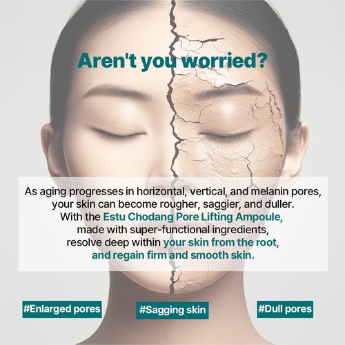 ESTU Chodang Pore Lifting Ampoule 50ml ㅣ Vegan Moisture Essence ㅣ Lightweight Serum with CEXO Technology ㅣ Korean Skincare for Visible Pore Care 50ml