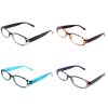VisionGlobal 4 Pairs Reading Glasses with Spring Hinge, Blue Light Blocking Glasses for Women/Men (4 Color,+6.00 Magnification)