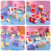59 Pcs Dollhouse Furniture Accessories Sets Living Room Dining Room Bedroom Bathroom Miniature Doll House Furniture Plastic Pretend Doll Housework Cleaning Furniture Play Toy Gifts for Boy Girl Age 6+