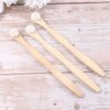 HEALLILY Tongue Cleaner Scraper Bamboo Tongue Brush for Adults Toothbrush Oral Deep Cleaning 4pcs (White)