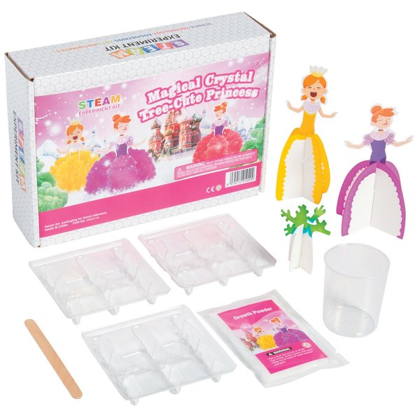 Fun Express 11 3/4" x 10 1/4" STEAM Crystal Princess Crystal Growing Kit - 3 Pc.