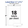 Avery No-Iron Fabric Labels, 1/2" x 1-3/4", Washer and Dryer-Safe, White, Non-Printable, 54 Labels Per Pack, 108 Blank Labels Total (2-Pack of 40720)