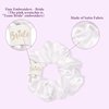 CIEHER 8 Pcs Hair Scrunchies for Bachelorette Party Favors, Bridesmaid Scrunchies Bachelorette Party Hair Ties, Bridal Shower Decorations Bride Bridesmaid Proposal Gifts (White & Purple)