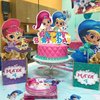 ELZEM Shimmer and Shine Party Decorations,Girl Birthday Party Supplies Includes Banner- Cake Topper - 12 Cupcake Toppers - 18 Balloons, Blue