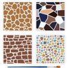 FINGERINSPIRE 4PCS Stone Grain Stencils for Painting with Brush 5.9x5.9inch Reusable Irregular Pattern Template Hollowed Wall Art Stencil Plastic PET Daily Theme Template for Furniture Decoration