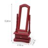 Miniature Furniture Fitting Mirror 1:12 Scale Dollhouse Bedroom Dressing Mirror with Drawer Model Accessory Mini Scene Ornament Desktop Decoration（Red