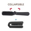 Travel Hair Brush Foldable Hairbrush Pocket-fit Mini Hairbrush Wild Boar Bristle Travel Hairbrush for Men, Women and Children Compact Finishing Hairbrush Dry and Wet Straight Curls (black)