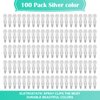 100Pcs Snap Hair Clips, Sublaga 2 Inch Bend Hair Clips, Metal Barrettes, No Slip Cute Solid Candy Color Hair Accessories for Girls, Women, Kids Teens or Toddlers (100pcs Silver)