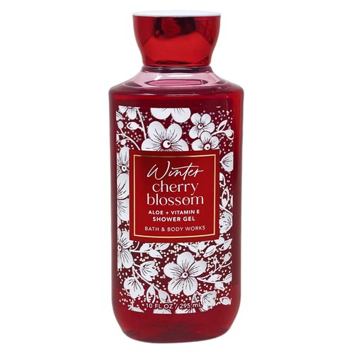 Generic Bath and Body Work Winter Cherry Blossom Aloe + Vitamin E Shower Gel Value Pack - Lot of 2, Red
