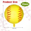 Softball Foil Balloons Softball Party Favors Softball Balloons Round Sports Themed Party Softball Backdrop for Birthday Party Boys Girls Baby Shower Decorations (12 Pieces)