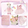Shappy Christmas Unicorn Stuffed Animals 17 Inches Ballerina Doll Wool Plush Unicorn for Women Birthday Gift(Pink)