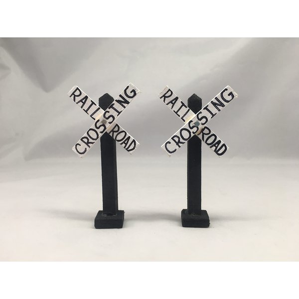 Model Train 3 INCH Miniature Railroad Crossing Sign | Set of 2 | Made in The USA