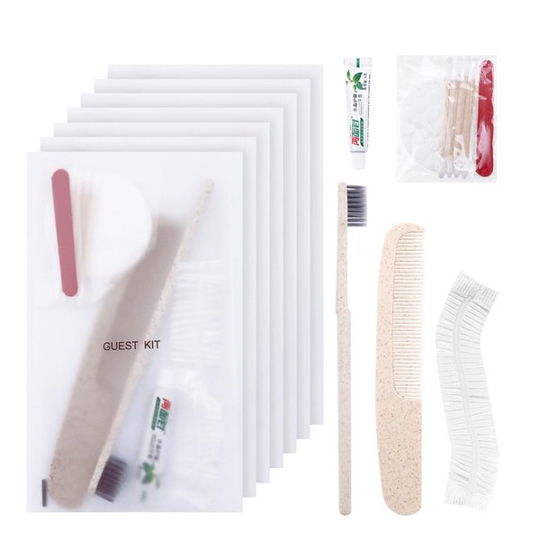 LLHQAMT Hygiene Kit, Hygiene Kit Bulk, Travel Hygiene Kit with Toothbrush, Toothpaste, Care Package, Comb, Shower Cap, Individually Packed, Suitable for Hotel, Home, Camping, Travel (20-Pack)