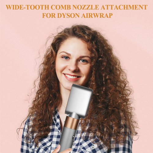 YTCHYYSK Wide-Tooth Comb Pre-Styling Dryer Nozzle Attachment Replacement Compatible with Dyson Airwrap, Part No.971894-04, Nickel/Copper