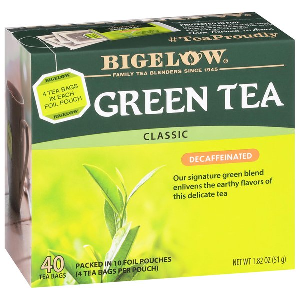 Bigelow Tea Decaffeinated Green Tea, Decaf Tea, 40 Count Box (Pack of 6), 240 Total Tea Bags