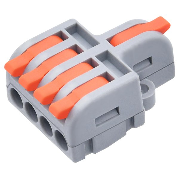 XALXMAW 10Pcs Lever Wire Connectors, 1 in 4 Out DIY Mini Quick Terminal Block Compact Splice Electrical Connectors, 24-12 AWG