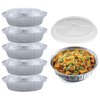 Spare Essentials 55 Pack - 7" Round Aluminum Pans with Lids - Aluminum Foil Pans with Clear Lids - Freezer & Oven Safe Round Foil Pans with Lids, Ideal for Baking, Takeout, Air Fryer, Disposable