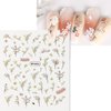 Flower Nail Art Stickers- 6 Sheets Cherry Blossoms Nail Stickers 3D Self-Adhesive Cherry Flowers Nail Designs Stickers Summer Nail Decals for Nail Art Manicure Decoration