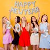 Happy New Year Banner, 16 Inch Silver Thickened Foil Mylar Helium Balloons Banner for 2025 New Years Party Decorations New Years Eve Party Supplies Decoracion De Año Nuevo 2025 Balloons | Silver