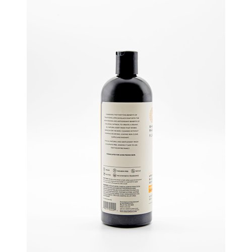 Shea Radiance African Black Soap Body Wash - Dry Skin, Eczema, Rashes, Blemish Cleanser | Citrus Spearmint (16 oz)